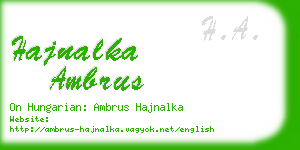 hajnalka ambrus business card